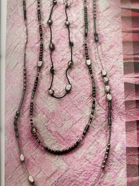 Silpada Layered Metallic Bead Women's Necklace Black and Gray N2097